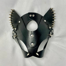 Load image into Gallery viewer, Super Hot Silver Spiked BDSM Black Cat Mask