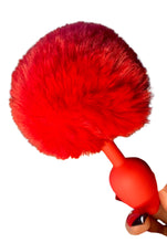 Load image into Gallery viewer, Super Hot Bunny Tail Anal Plug - Ravishing Red.
