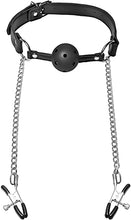 Load image into Gallery viewer, Super Hot Ball Gag with Nipple Clips.