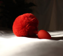 Load image into Gallery viewer, Super Hot Bunny Tail Anal Plug - Ravishing Red.
