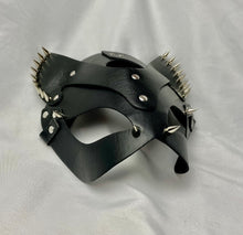 Load image into Gallery viewer, Super Hot Silver Spiked BDSM Black Cat Mask