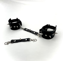 Load image into Gallery viewer, Super Hot Silver Spiked BDSM 3 Piece Pleasure Set - Black Cat Mask • Forced Orgasm Pleasure Belt • Collar With Nipple Clips
