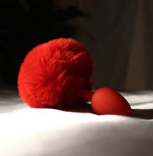 Load image into Gallery viewer, Super Hot Bunny Tail Anal Plug - Ravishing Red.
