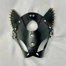 Load image into Gallery viewer, Super Hot Silver Spiked BDSM Black Cat Mask
