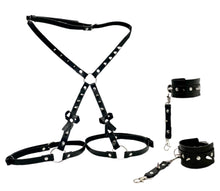 Load image into Gallery viewer, Super Hot Silver Spiked Booty Bow BDSM Bondage Body Harness
