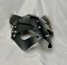 Load image into Gallery viewer, Super Hot Silver Spiked BDSM Black Cat Mask
