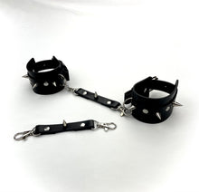 Load image into Gallery viewer, Super Hot Silver Spiked BDSM 3 Piece Pleasure Set - Black Cat Mask • Forced Orgasm Pleasure Belt • Collar With Nipple Clips
